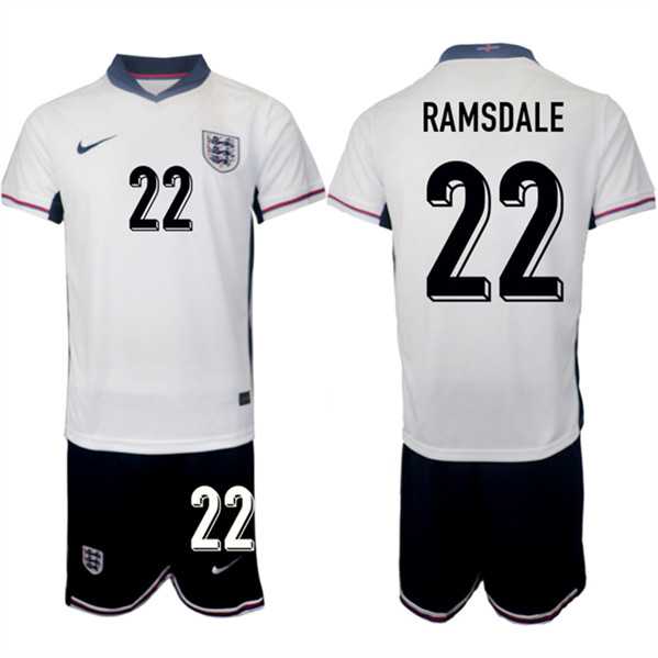 Men's England #22 Aaron Ramsdale 2024-25 White Home Soccer Jersey Suit,We sell and wholesale Men's England #22 Aaron Ramsdale 2024-25 White Home Soccer Jersey Suit on line form chian!